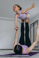 children's gymnastics and muscle stretching exercises