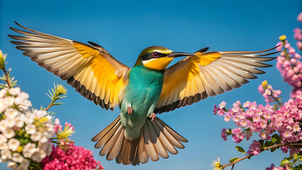 Fototapeta premium beautiful bird flying in the air