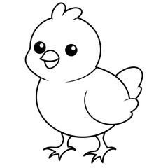 A Baby chicken logo icon line art vector illustration.