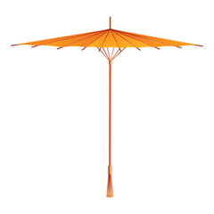 Umbrella. Parasol side view. Hand-held rain, sun or windbreak protection. Vector illustration isolated on white background