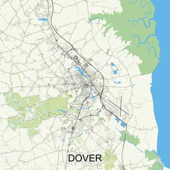 Dover, Delaware, United States map poster art