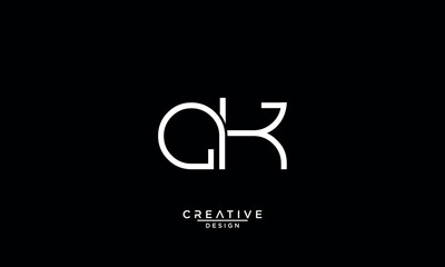 AK, KA, A, K, Abstract Letters Logo Monogram