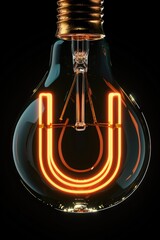A close-up shot of a light bulb with a glowing filament inside, often used in still life or decorative photography