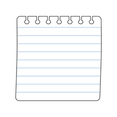 Square shape lined notebook page vector template