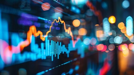An abstract representation of a stock market chart, with lines and points indicating fluctuations in market prices.