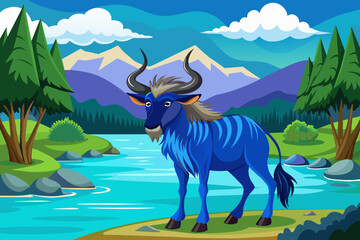 buffalo animal vector illustration