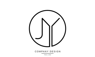 JY, YJ Abstract Letters Logo Monogram Design Vector Initials Font Symbol