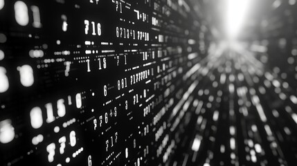 white binary matrix code numbers on black background, for overlay and screen layer modes