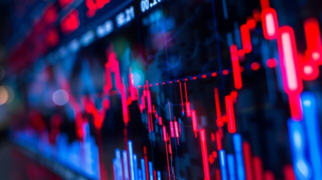 A wall filled with numerous red and blue numbers, creating a pattern across the surface.