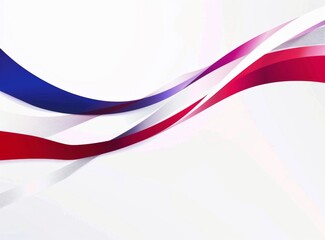 Red, white and blue ribbon White background Generative AI