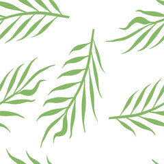 Abstract nature background. Botanical seamless pattern in flat modern manner. Hand drawn foliage in dotted flat style. Leafage silhouettes. Outline contour drawing. Good for fashion, textile, fabric.