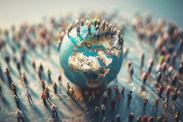 Global Population Representation on 3D Globe – Modern and Symbolic Illustration for Educational and Corporate Projects