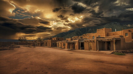 In the mystical atmosphere of Taos Pueblo USA This_002