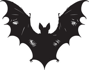 Halloween bat silhouette Vector illustration isolated on white background