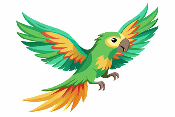 flying psittacine bird vector illustration