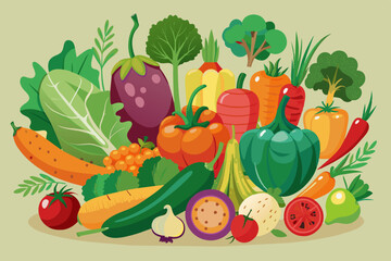 vegetables fruit vector illustration