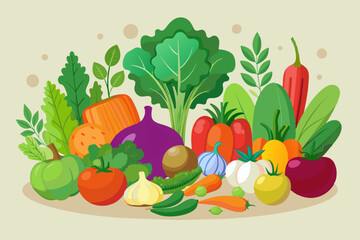 vegetables fruit vector illustration
