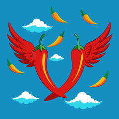 Migratory Red Pepper: A vector illustration that takes the spiciness to the next level.