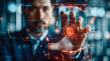 Guarding the Gateway: Cybersecurity Professional with Digital Protection Shield