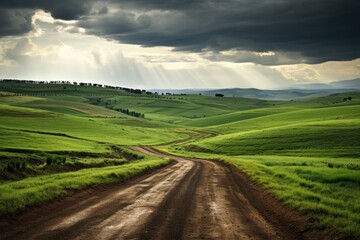 Obraz premium Whispers of Thunder A Turbulent Landscape.