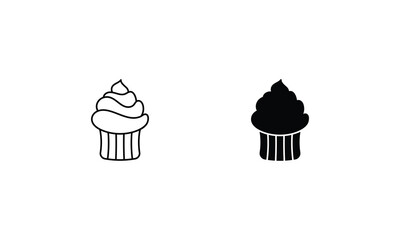 Cupcake icon vector stock illustration