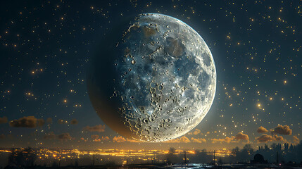 fullsize image of the Moon taken during the supermoon appearing larger and brighter than usual in the night sky