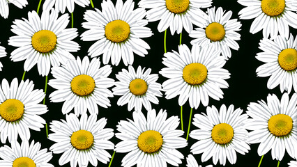 Fototapeta premium Daisy flowers on blue background