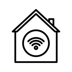 Smart home line icon. Smart home icon. Internet of things icon isolated on white background. Transparent background, minimalist symbol. Vector images