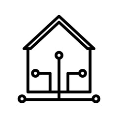 Smart home line icon. Smart home icon. Internet of things icon isolated on white background. Transparent background, minimalist symbol. Vector images