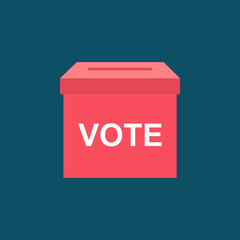 Red Color Vote Box Vector Design