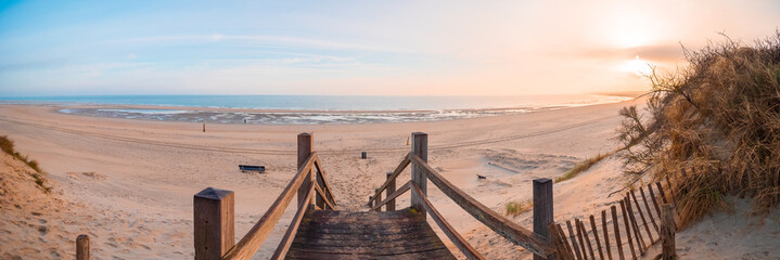 Beautiful Dutch beach in spring 