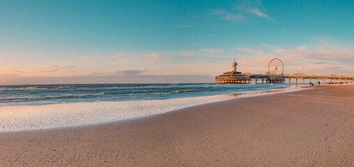Beautiful city of Den Haag, Netherlands, at sunset