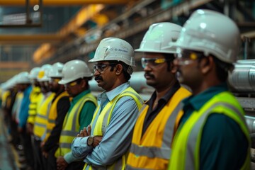 Factory Workers in Protective Gear