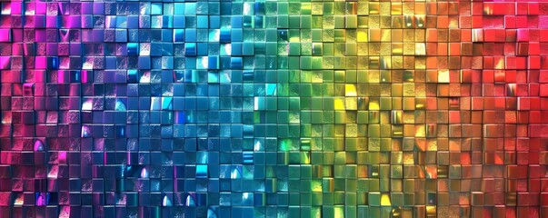 Obraz premium Rainbow Cube Wall