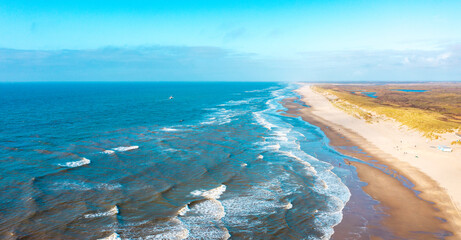 Beautiful Coastline of the nordic sea in the Netherlands