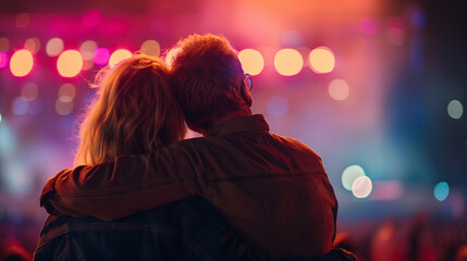 A couple enjoying a concert together, symbolizing the shared love for music and experiences