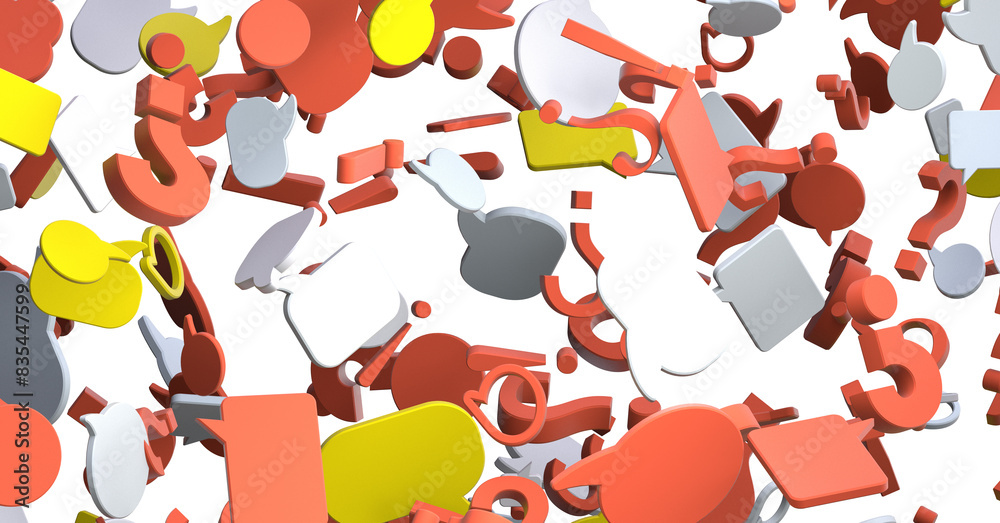 Aufkleber 3D rendering flying email icon and web flying