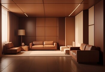 Fototapeta premium Photo modern style conceptual interior room 3d illustration