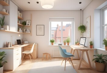 Fototapeta premium Photo modern style conceptual interior room 3d illustration