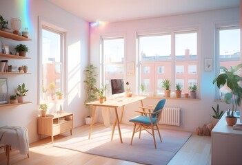 Photo modern style conceptual interior room 3d illustration