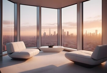 Fototapeta premium Photo modern style conceptual interior room 3d illustration