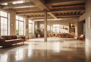 Fototapeta premium Photo modern style conceptual interior room 3d illustration