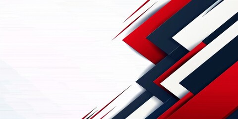 Red and blue arrow line shape vector background with white space for text or design, red and navy color geometric pattern banner Generative AI