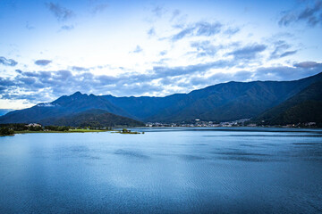 sunrise at kawaguchi lake, kawaguchiko, early morning, fuji 5 lake area, japan, reflection, mount fuji