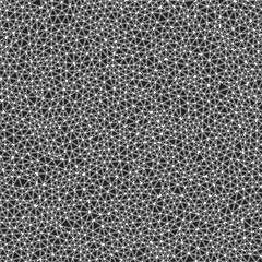 Triangular pattern background. Rounded solid shapes in frames. Tiny triangles size. Black and white style. Repeatable pattern. Vibrant vector tiles. Seamless vector illustration.