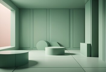 Photo modern style conceptual interior room 3d illustration