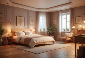 Photo modern style conceptual interior room 3d illustration