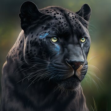 retrato de uma pantera negra