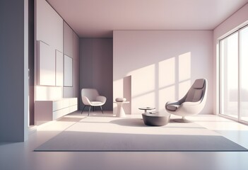 Photo modern style conceptual interior room 3d illustration