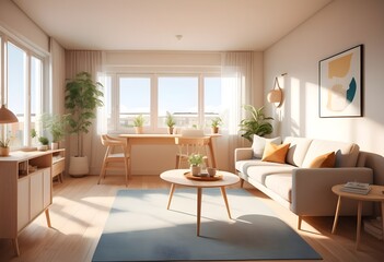 Photo modern style conceptual interior room 3d illustration